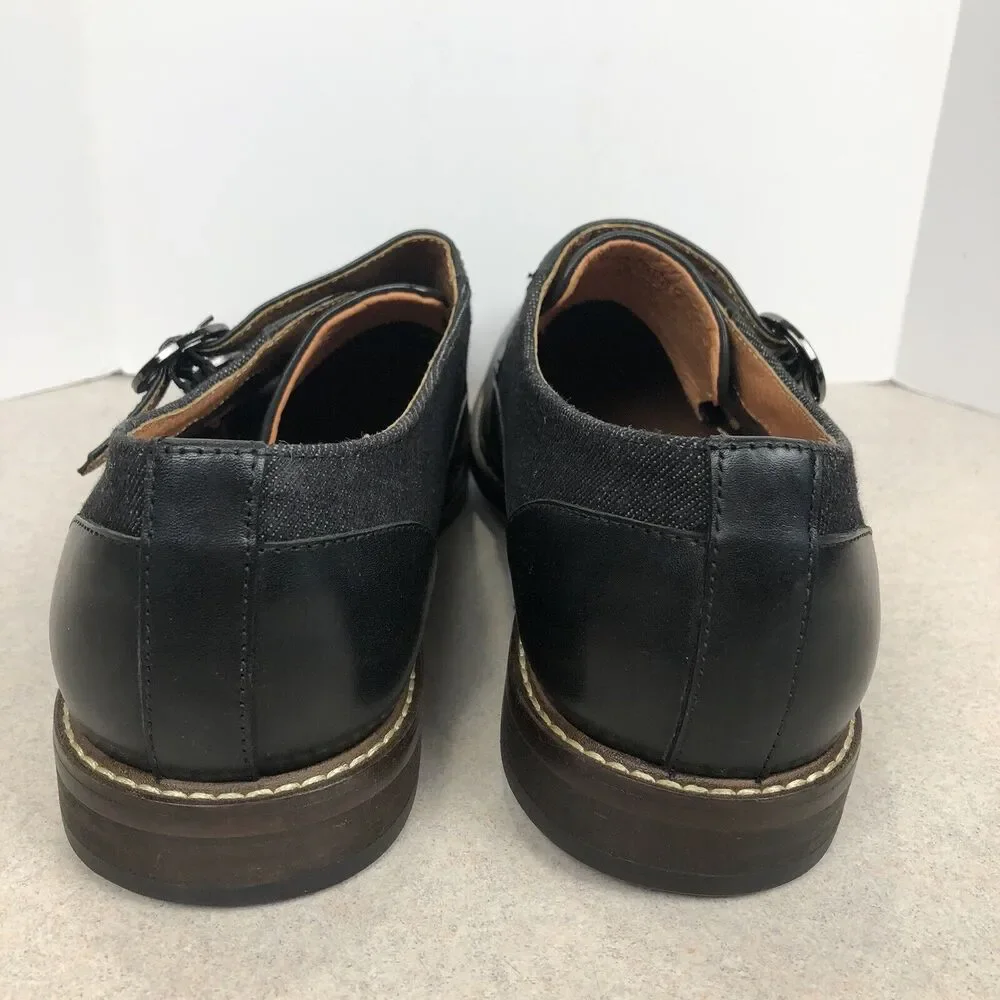 VINTAGE FOUNDRY CO Men's Morgan Monk Strap Shoes Black Size 10 Dress‎ Shoe